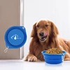 Wholesale custom logo plastic covered portable pet food feeding bowl