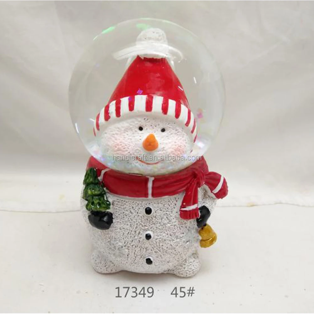 christmas holiday gift sculptured resin santa claus water ball