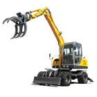 wood timber grapple log loader hydraulic excavator with rotating grapple