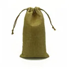 Custom linen jute drawstring bag cosmetic gift bag
