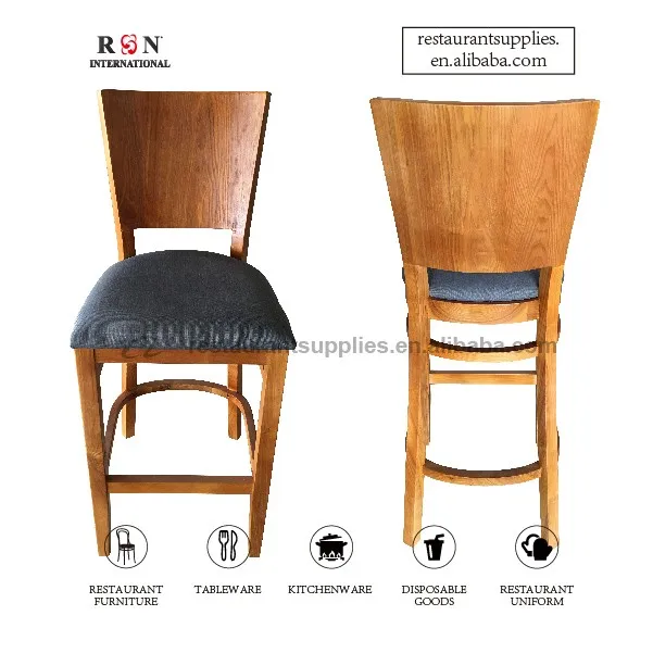 Modern Solid Wood Bar Stool Soft Linen Seat High Bar Chair With Backrest 5.jpg