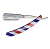 Custom Logo Cut Throat Straight salon razor metal folding handle barber razor