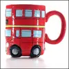 new products for red elegant 3D dolomite ceramic london bus mug for souvenir gift promotion