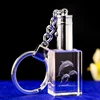 Lovely dolphin print square crystal keychain