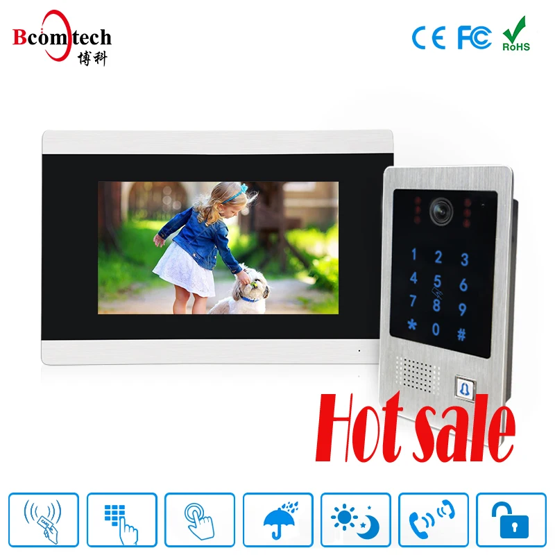 Durable door camera Stainless call panel Fashion design Support digital photo frame  intercom video doorbell For 2-Apartments