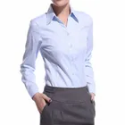Office lady slim fit leisure long sleeve casual shirts for women blouses
