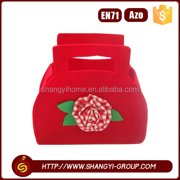 design polyester felt red valentines day personalized gift bags