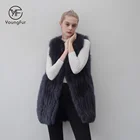 2018 From China Spring Autumn Women Real Fox Fur Knitted Fur Vest