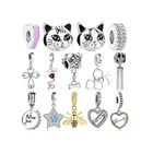 ODM/OEM 40 Styles 925 Sterling Silver Charm Beads Love Heart Pendant fit Snake Bracelet Jewelry Making Supplies