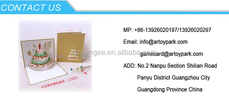 2019 3d souvenir thanking birthday folk artcard