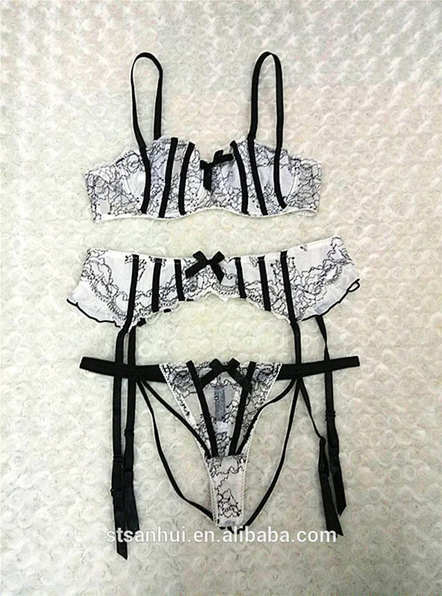 Newest Design Hot Sale Sexy Babydoll Bra Set Lingerie With Garter Buy