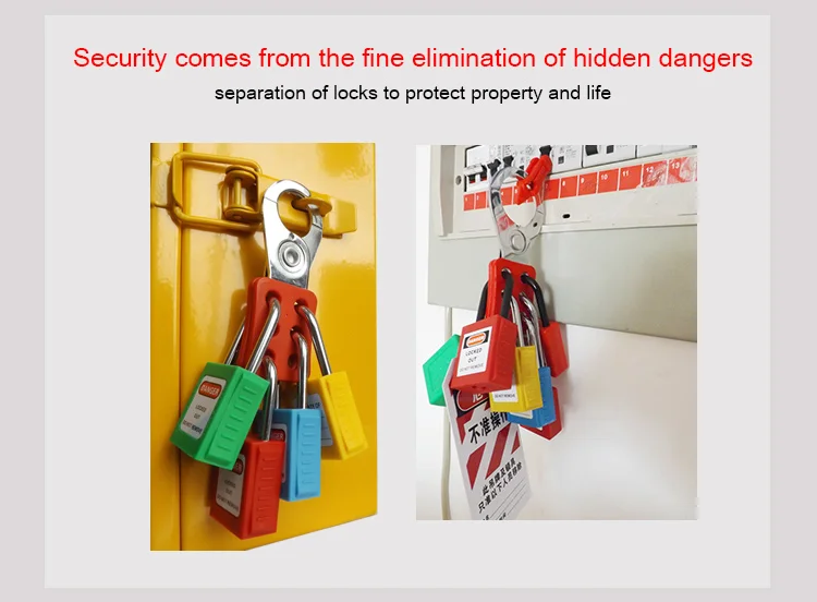BOSHI China Supplier 6 Padlocks Steel Material Red Lockout Tagout Hasp