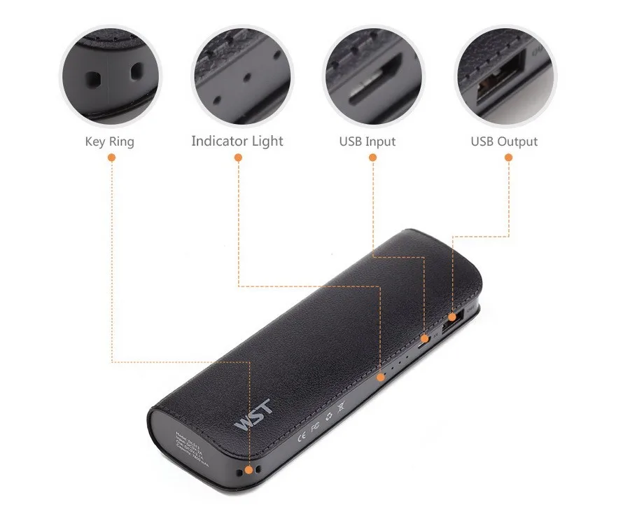Shenzhen factory WST hot sale 7800mAh leather touch feeling power bank for mobile phone - ANKUX.COM