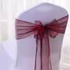 Latest party decorative burgundy organza chair sashes