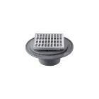 Cast Iron Adjustable Shower Drain / Floor Drain With Square brass grate and strainer / Roof drain