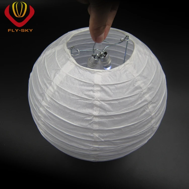 Chinese Hanging Led Paper Lantern For Amazon Store White color 8" 20cm
