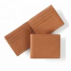 2018 New Style tan color OEM and ODM cowhide genuine leather bifold RFID wallet for men