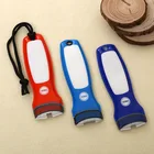 Promotion plastic mini led flashlight key ring reflective PVC keychain led lights