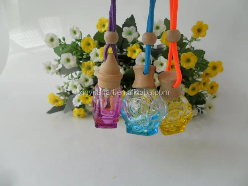 flower shape hanging car perfume diffuser bottle hanging