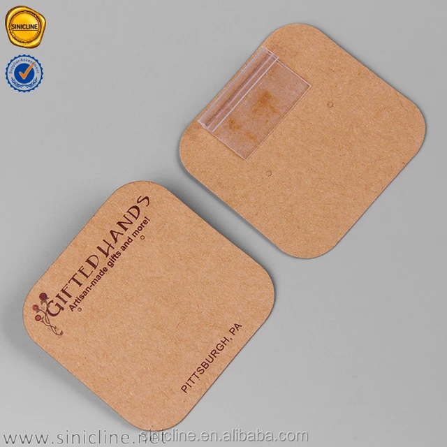 sinicline kraft paper logo printed earring display card