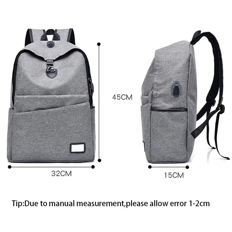 Anti Theft Men Backpack Canvas Large USB Recharging Women Laptop Bag Boy Girl School Bag Teenager Travel Backpack Mochila BP0209 (5)