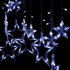 Led String Lights, Star Curtain Lights,110V/220V 3M(W)x2M(H) 12 Stars 138 LED Twinkling Window Icicle DIY Lighting