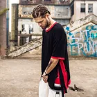 Streetwear Short Sleeve Black Plain No Brand T-Shirt Custom High Quality Oversized T Shirt With Side Tape