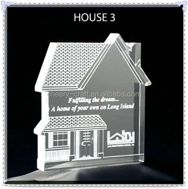 clear house acrylic paperweight plaque for guest handcraft