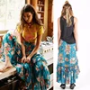 Fashion flower print women boho gypsy skirt and latest long maxi skirt design