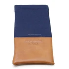 sunglasses pouch Splicing color elastic soft pouch fashion pu and Linen