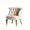 High Quality Living Room Chair Luxury Fabric Wood Leg Elegant Living Room Accent Lounge Sofa Chair