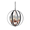 Hot sale indoor round shape pendant light decorative black and rose gold chandelier