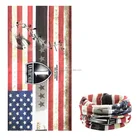Custom Country Logo Design Printing Face Tube Headwear Seamless USA Flag Bandana