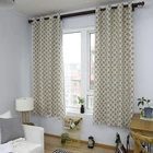 Curtain Eyelets Tree Printed Curtain Cotton Drape 2 Panels, 55*85 Inch