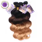 Full Cuticle Aligned Virgin Brazilian Ombre human hair 3 tone color ombre human hair extension
