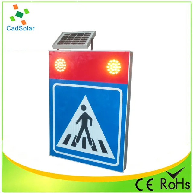 road safety solar crosswalk warning sign