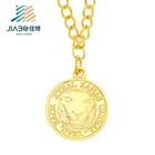 wholesale 3d 999 gold plating zinc alloy charm pendant custom round metal charms tags