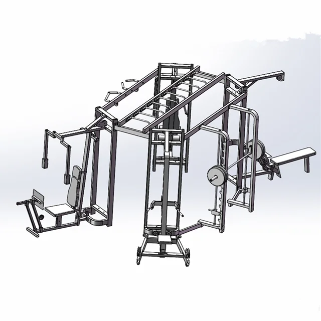 HOT Commercial Weight Bench Press Leg Curl Home Adjustable Bench Weight 5-station Multi Gym Equipment