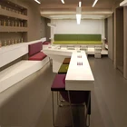 Customized modern wooden nail salon furniture for shop interior decoration