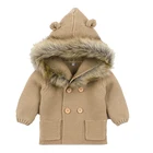 Baby clothes Wholesale Warm Knitted Hooded Newborn Baby Girl outwear Kids Winter Coat
