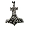 New Design Men's Heavy Pendant Necklace, Thor's Hammer Celtic Knot Mjolnir Pewter Pendant Viking Jewelry