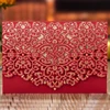 Red Laser Cut Invitation Card Personalized Wedding Invitation Card with envelope