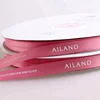 Super quality wholesale custom 1.2 cm pink satin ribbon ,single face polyester printed white letters satin ribbon