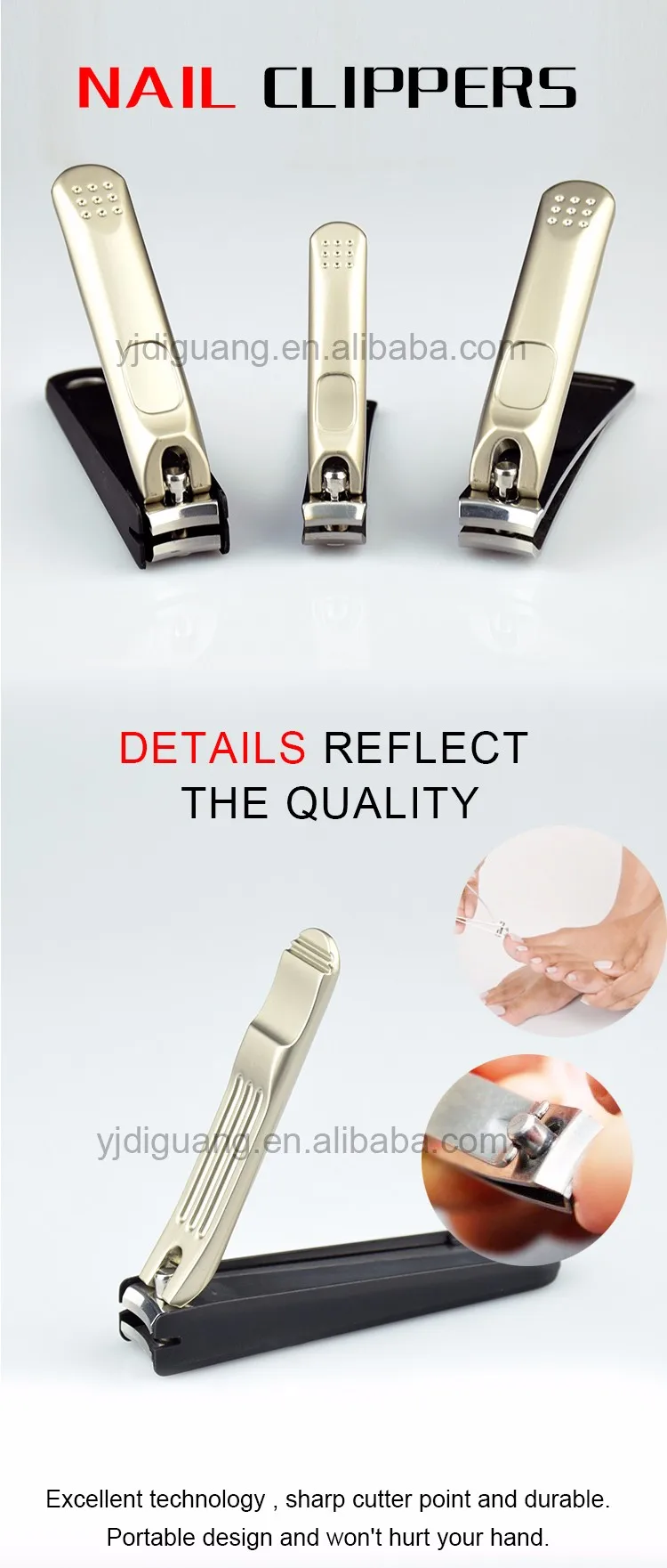 3.35 Inch Professional Stainless Steel Hoffritz Nail Clipper With