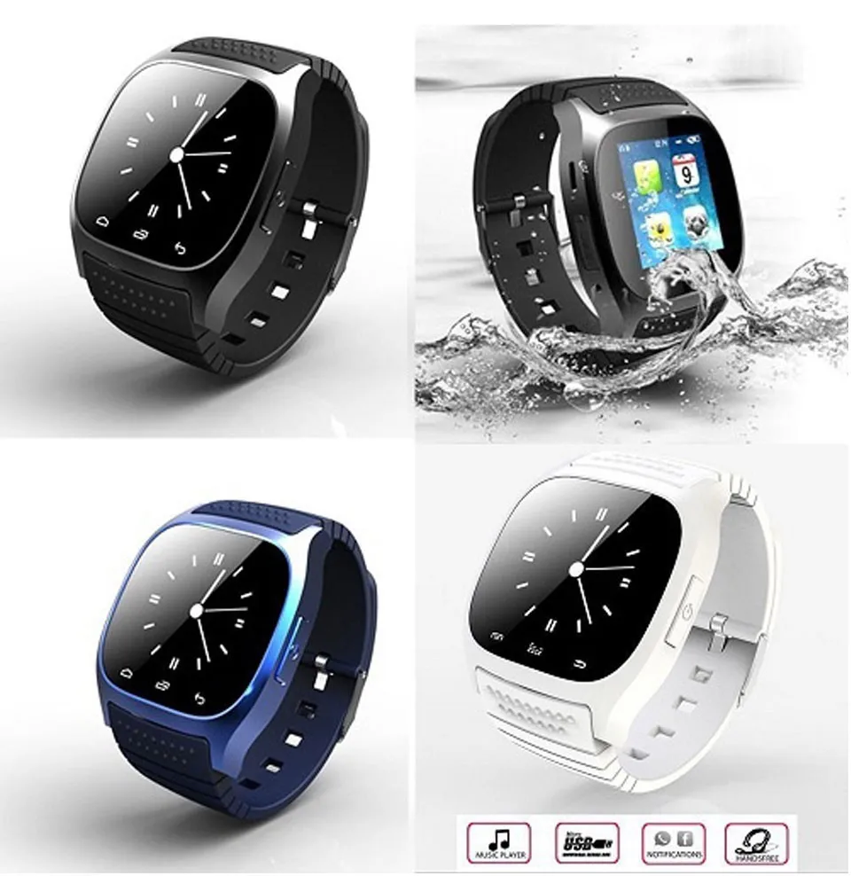 Waterproof Smartwatch M26 Bluetooth Smart Watch With LED Alitmeter Music Player Pedometer For Apple IOS Android Smart Phone