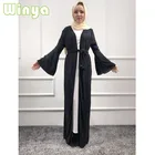 Latest Muslim Long Sleeve Women Dresses Robe Abaya Design In Pakistan Karachi Wholesale