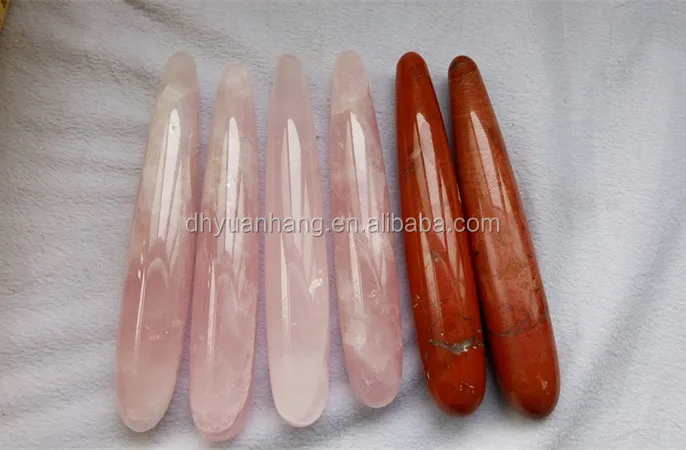 Wholesale Natural Rose Quartz Crystal Dildo Yoni Healing Wands Crystal