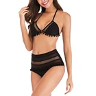 2019 New European and American Bikini Sexy Neck ins Alix Top Selling Mesh Bikini Split Swimwear