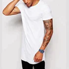 Men fashion tshirts long length white casual t shirts