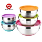 body PE Lid wholesale plastic containers salad bowl set plastic mixing bowl set